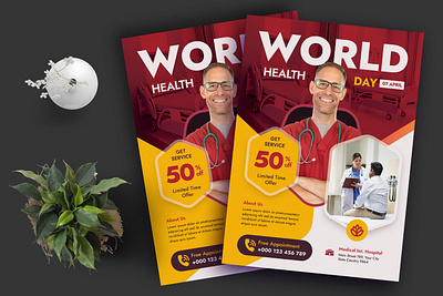 World Health Day Flyer clinic design doctor flyer flyer design graphic design hospital print design print template