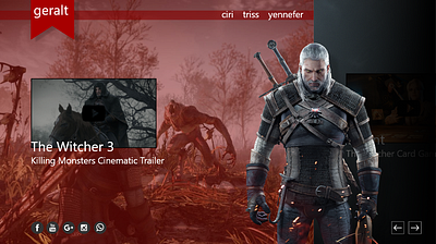 The Witcher 3 - Concept site 3d animation branding dailyui design digital ui ux web design