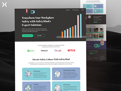 Mental Health Landing page click through landing page design dribbble shot landing page design landingpage lead generation mental fitness mental health consulting mental health landing page ui ux work place safety