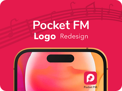 Pocket FM Logo Redesign app branding design graphic design illustration logo redesign ui uiux ux