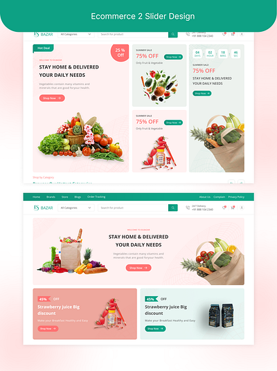 Ecommerce Website Slider Design 3d animation app branding design graphic design illustration typography ui ux