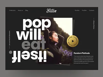 🪻 Portfolio Website Concept | Hyperactive art black color concept creative design flower graphic design header homepage hyperactive inspiration landing portfolio product design site ui uiux ux web design