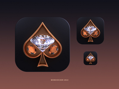 Poker Boss App Icon 3d android app design game icon icon design ios mobile poker webshocker