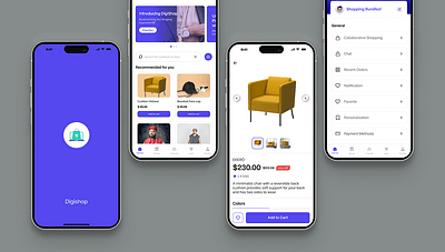 DigiShop - Mobile Interface application logo mobile ui ux