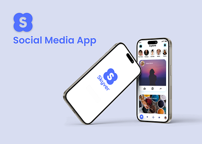 Skyver - A social media app graphic design ui