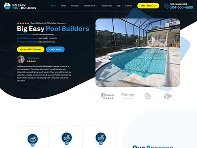 *BIG*EASY* POOL* BUILDERS animation css graphic design html jquery php wordpress