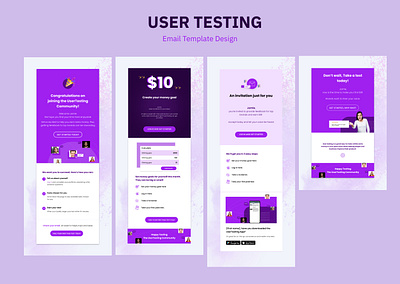 User Testing Email Design Template emaildesign landingpage mobileapp template uiux user usertesting websitedesign