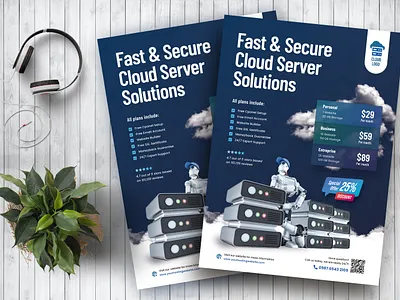 Web Hosting Flyer Template design flyer flyer design graphic design hosting print design print template web web hosting flyer