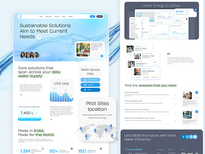 Water Supply System Web Design | Utility dashboard design energy and utility meter reading meter reading design ui ux usage dashboard utility water supply water supply management water supply software water supply system web design website design