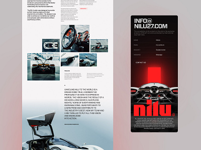 NILU27 Explorations automotive car design hypercar interface landing marketing responsive typography ui ux web design website