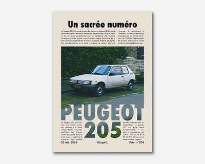 Peugeot 205 | Poster 034 car composition design graphic design news old poster racing retro