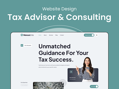 Tax advisor consultant website UI design application creativity design homepage landing page mockup tax advisor tax consultant ui ui design ux