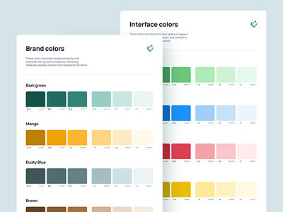 Design System Color Palette blue brand colors branding color palette colors design design system designstystem green palette interface colors mango med tech medical mobile ui ui design