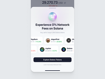 Crypto App Bottom Sheet blockchain bottom sheet branding chart coin crypto design finance solana ui user interface