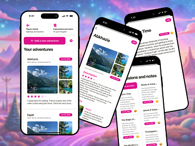 An app for travelers app cards design notes pessoas travelers trip ui ux