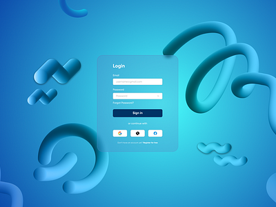 LOGIN PAGE GLASSY 3d ai animation branding design glassmorphism glassy graphic design illustration login page logo motion graphics post social post typography ui ux vector