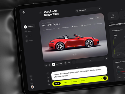 Car Inspection AI Assistant ai assistant auto car dashboard design interface product saas ui ux web