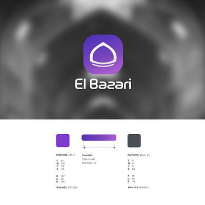 El Bazari | Brand identity design | Logo Design brand design brand identity branding brandlogo logo logo purple logodesign logotype logovisual