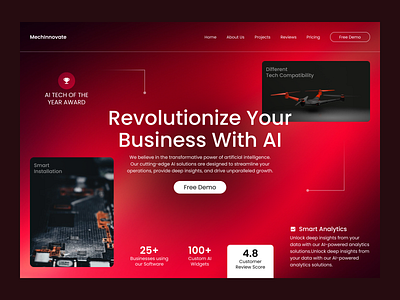 AI Website Design ai website design business website figma ui design modern design red red website design ui design ui designer ui inspiration uxui web design website designer