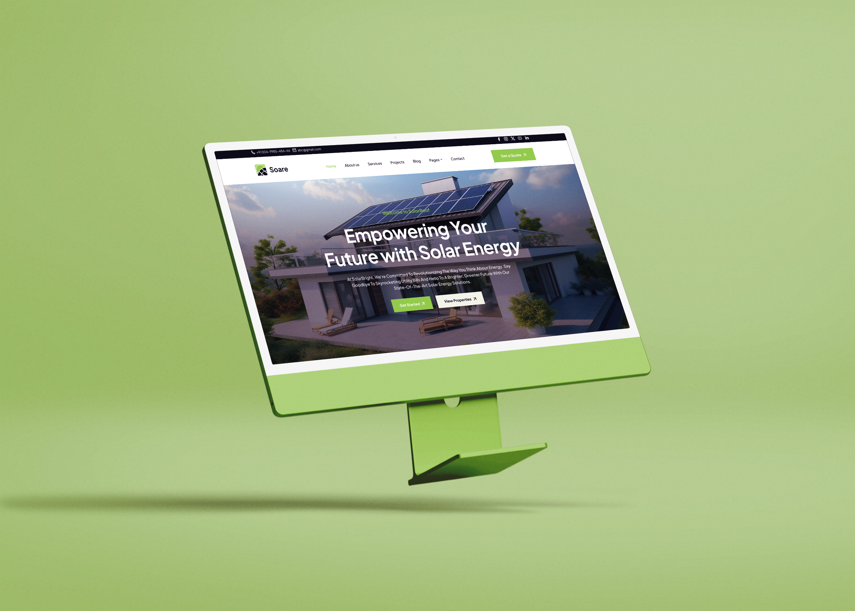 Solar & Renewable Energy Landing Page branding design green energy web ui landing page deign 2024 landing page design renewable energy landing page solar panel website ui solar web ui solar website desing ui ui design