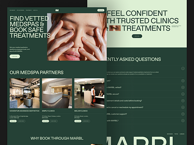 Web UI Design - Marbl ai bold concierge design desktop layout medspa ui uiux ux vivid motion web design