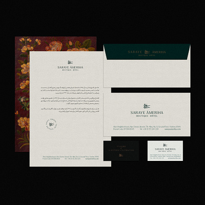 SARAYE ĀMERIHA Boutique Hôtel | Stationary branding design graphic design stationary