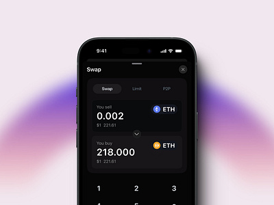 Cryptocurrency Swap Screen Design app coin crypto swap trade ui uidesign ux web3