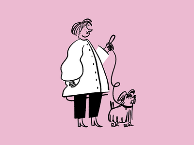 Who rescued who? 🥺 design dog dogwalker doodle funny illo illustration lol sketch