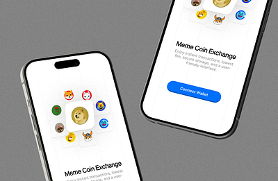 Meme coin exchange app app coin crypto design minimal mobileapp ui ux wallet