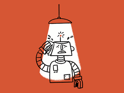 Robot interrogation 🤖🔦 design doodle funny illo illustration interrogation lol robot sketch