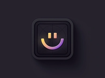 icon :) 3d ai app application branding design gradient icon logo mark shadow shadows sign smile smiley web3