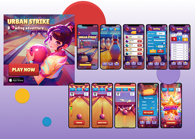 Mobile game Bowling app bowling design mobile game ui ux