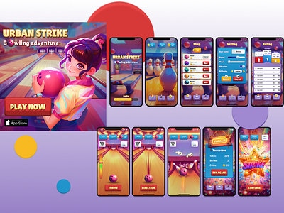 Mobile game Bowling app bowling design mobile game ui ux