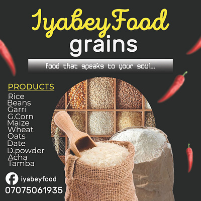 Iyabey Food Grains branding graphic design