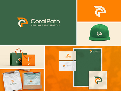 Coralpath logo branding cp logo custom logo design icon identity letter logo logo logo mark text logo