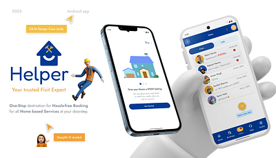 Helper🏡 Service Booking app | UX-UI Design Case study app design booking app home services product design ui design ux design