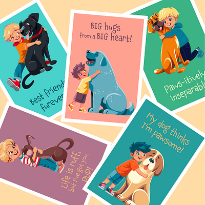 Dog Lovers Illustration book illustration boy character character design children illustration dog dog illustration illustration kids illustration pet pet illustration vector