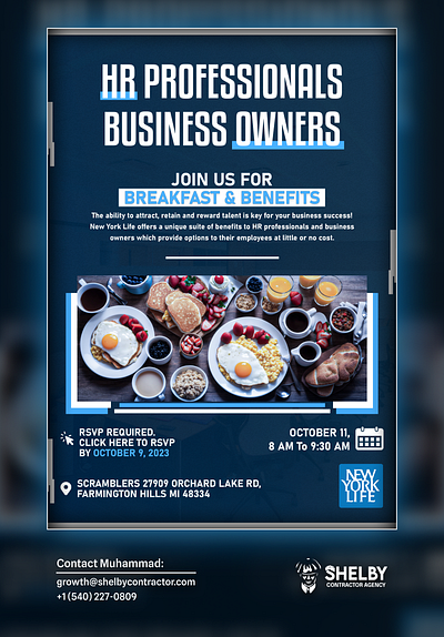 NewYorkLife Seminar of Business Owner & HR Flyer Design banner branding design finance flyer graphic design illustration insurance logo photoshop poster ui ux vector