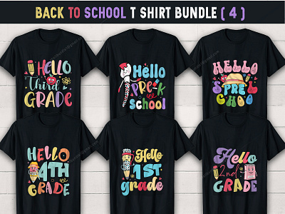 Back to school T-Shirt Design Bundle [ 4 ] back to school back to school t shirt best t shirt bulk t shirt custom t shirt custom t shirt design design design t shirt school t shirt design tshirt design