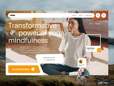 Mindfullness Website calmness chill design emotional layout mindfullness santai typography ui user interface ux web design website yoga