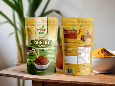 Creative jaggery stand up pouch packaging design branding creative design food bag design fruit pouch graphic design jaggery jaggery packaging jaggery pouch jaggery powder label design minimalist design package packaging design pouch design product packaging simple design stand up pouch