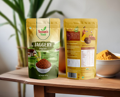 Creative jaggery stand up pouch packaging design branding creative design food bag design fruit pouch graphic design jaggery jaggery packaging jaggery pouch jaggery powder label design minimalist design package packaging design pouch design product packaging simple design stand up pouch