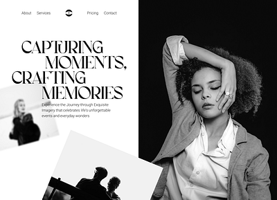 Photography hero section black and white website hero inpiration photography ui ux web design website