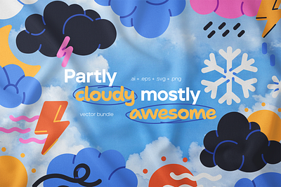 Clouds and weather vector set autumn branding cartoon cloud design element forecast graphic design icons illustration illustrations mobile app sky spring summer sun vector weather winter