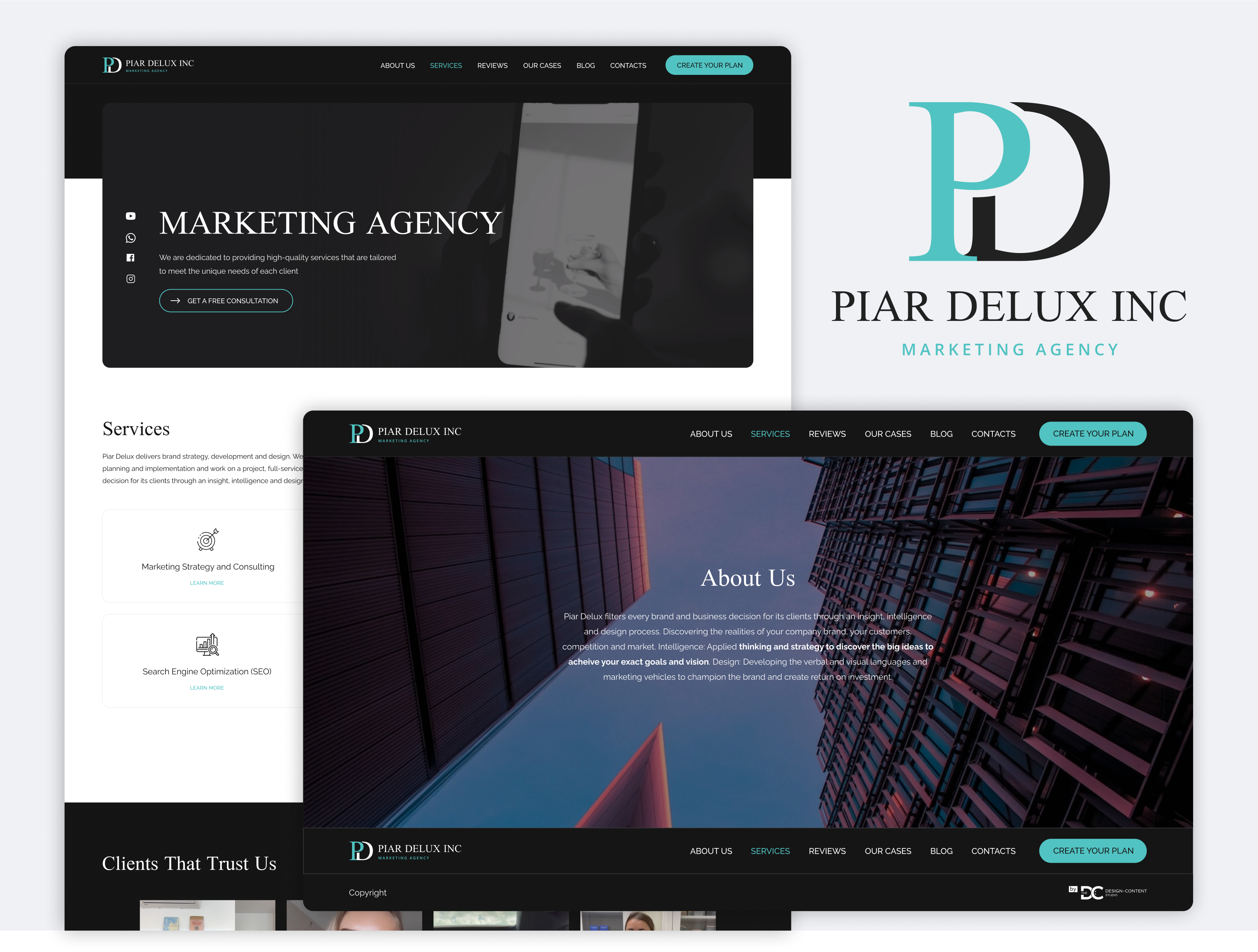 Corporate Website for Marketing Agency color colors design elementor figma identity interface logo redesign site typography ui uiux ux uxui web web site website wordpress wp