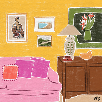 Living room dreams decor digital illustration drawing illustration procreate