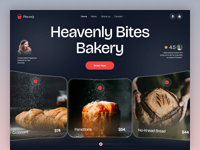 Heavenly - Bakery Website baked food baking bread cake cookies dessert homepage landing page online shop pastry shop store sweet ui uiux ux web web design webdesign website