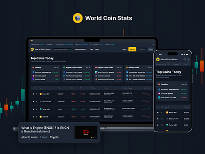 World coin stats design logo ui ux web web design