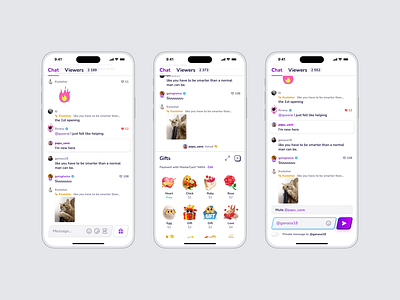 Interactive chat components animation branding design ui ux