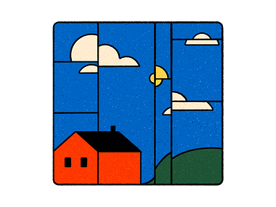 Home flat illustration home house illustration illustrator landscape sky sun texture window